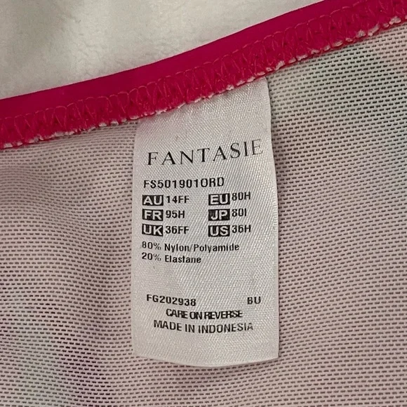 Fantasie Pink Floral Bikini Top 36H USA / 36FF UK - Picture 4 of 4